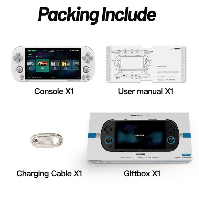 Trimui Smart Pro Handheld Game Console: 4.96'' IPS Screen, Linux System, RGB Lighting Retro Video Player