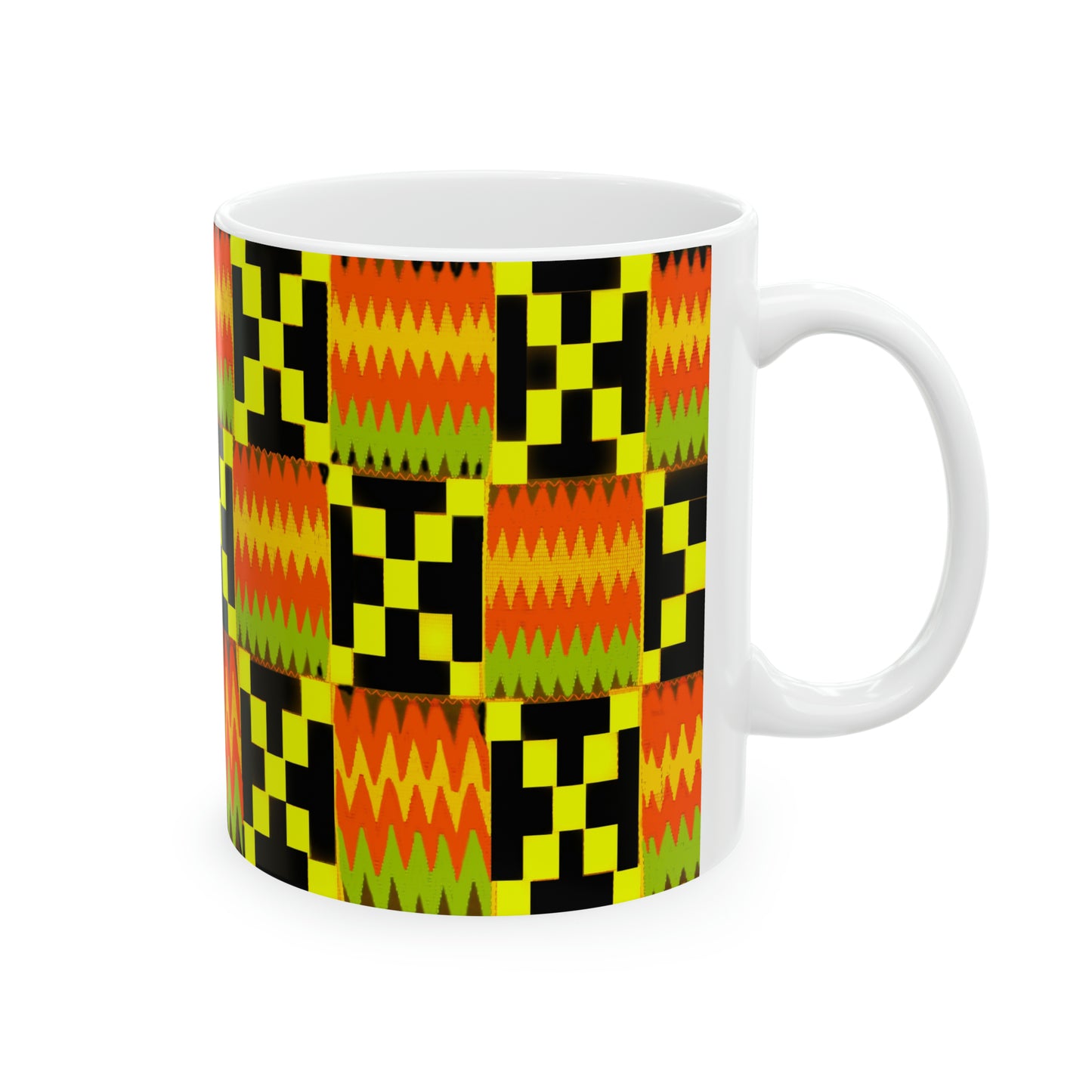 Kente Ceramic Mug: Bold Designs, Cozy Moments 11oz