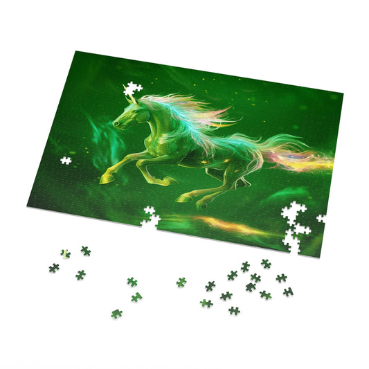Green Unicorn Jigsaw Puzzle (500,1000-Piece)