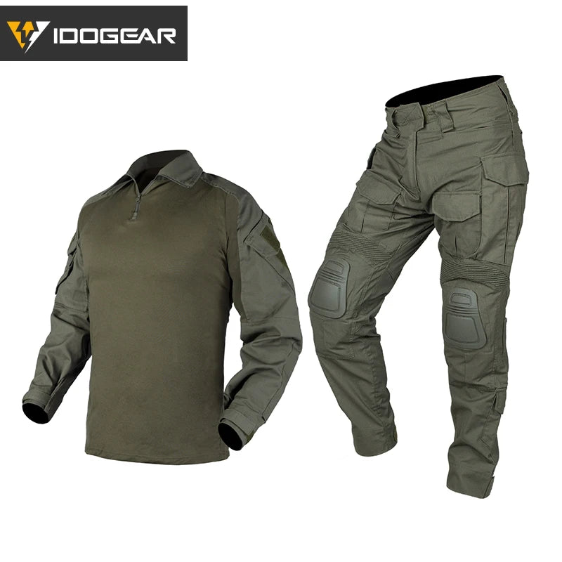 IDOGEAR Combat BDU camouflage men uniform G3 Tactical clothes Sport Clothing Black cotton polyster 3001