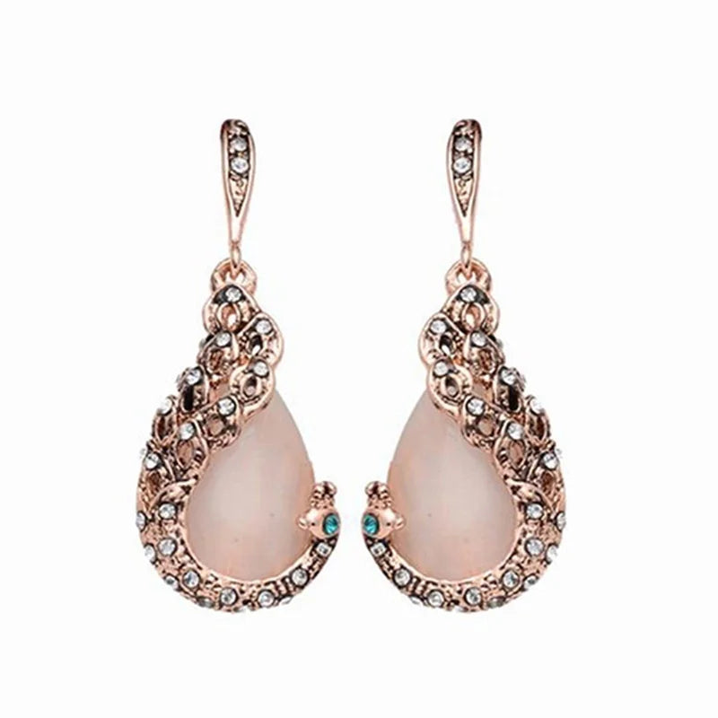 3-Piece Jewelry Set for Women - Elegant Waterdrop Rhinestone Pendant Necklace and Hook Earrings