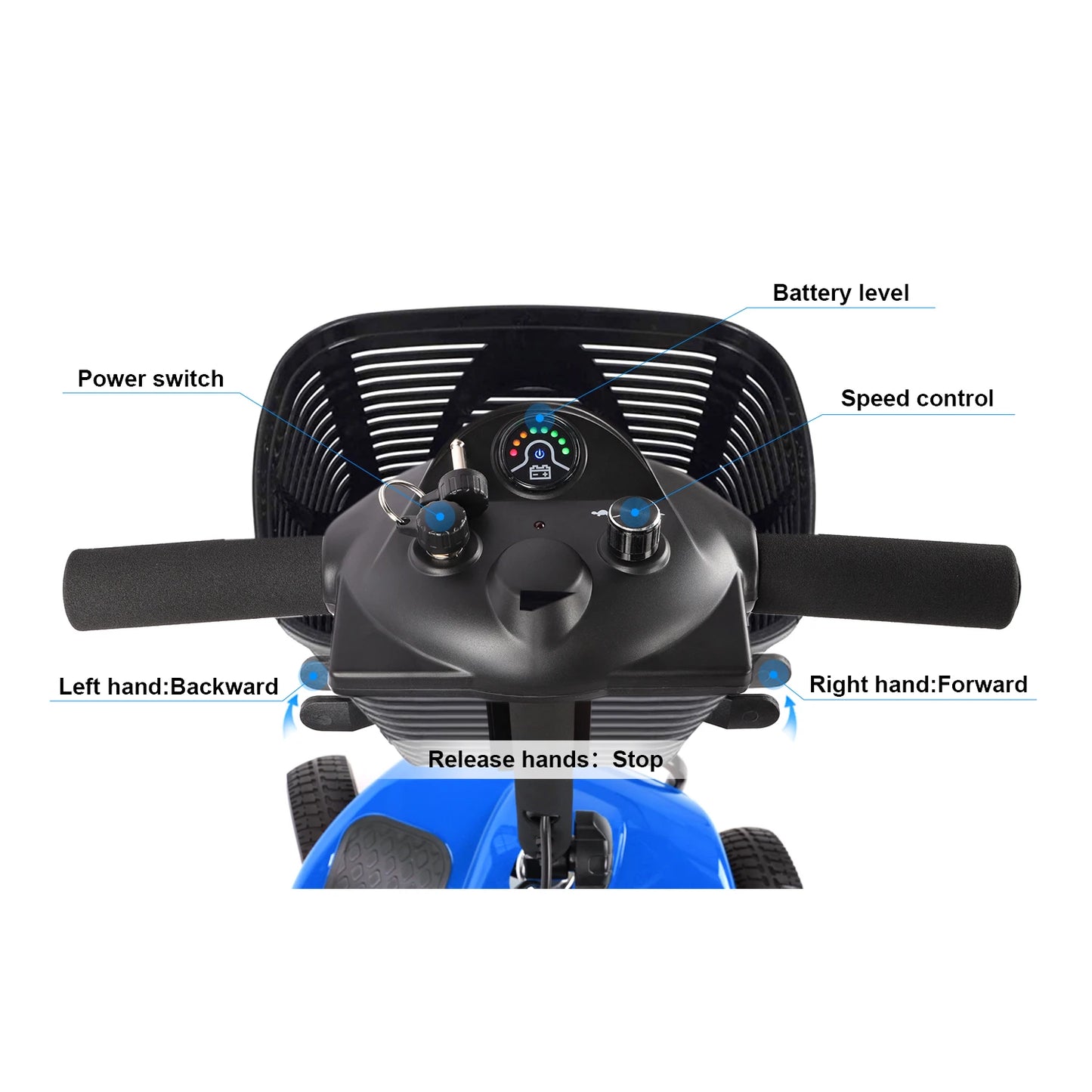 4-Wheel Folding Mobility Scooter for Seniors - Electric Powered Wheelchair for Adults, Compact Travel Scooter for the Elderly