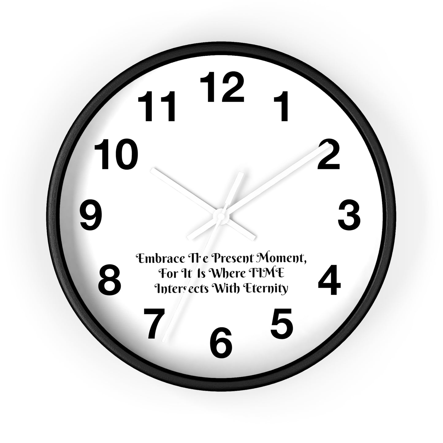 Embrace the Present: Mindfulness Wall Clock with Inspirational Quote