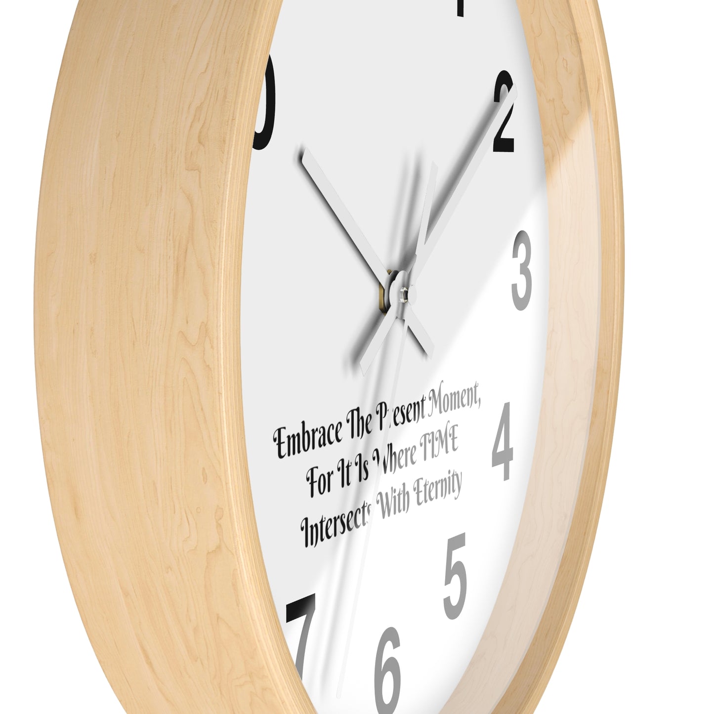 Embrace the Present: Mindfulness Wall Clock with Inspirational Quote