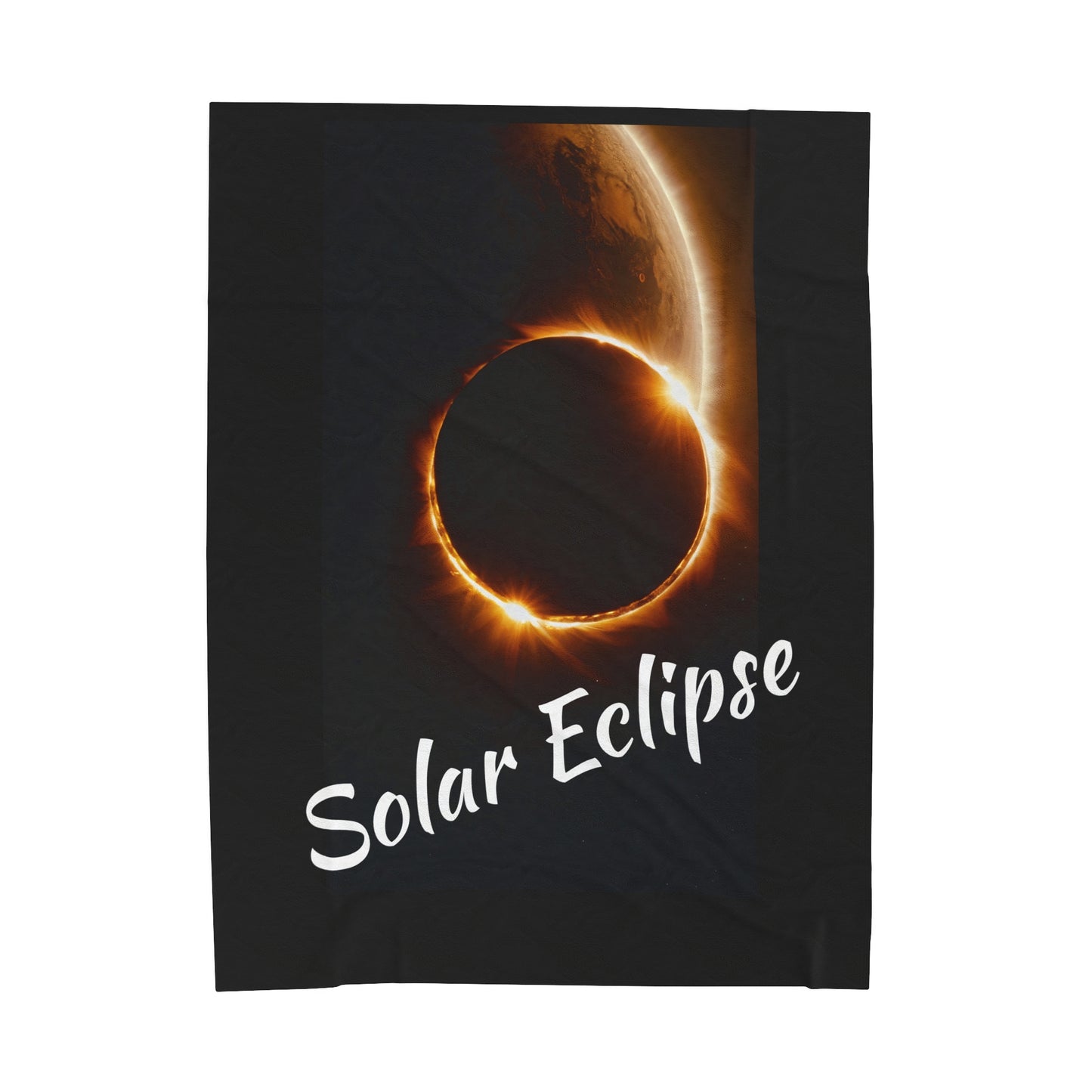 Solar Eclipse Velveteen Blanket: Luxurious Warmth, Cosmic Charm 60" × 80" $59.99