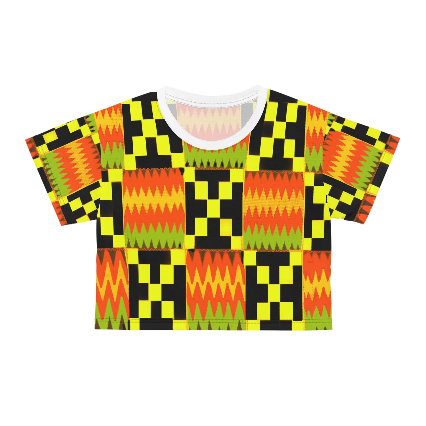 Kente Crop Tee: Bold Style, African Heritage