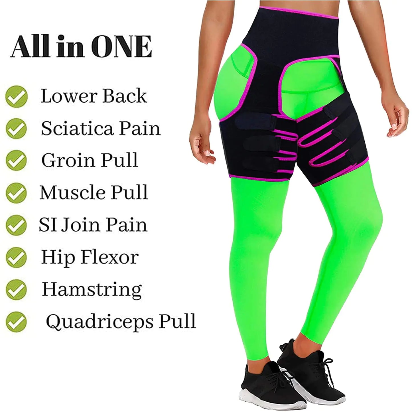 Sciatica Pain Relief Hip Support Belt - Thigh Strap Compression Brace for Enhanced Body Shape
