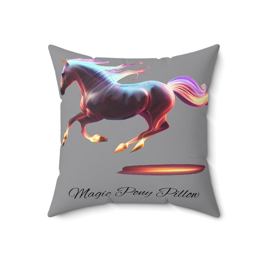 "The Magic Pony" Pillow: Enchanting Decor, Double-Sided Design
