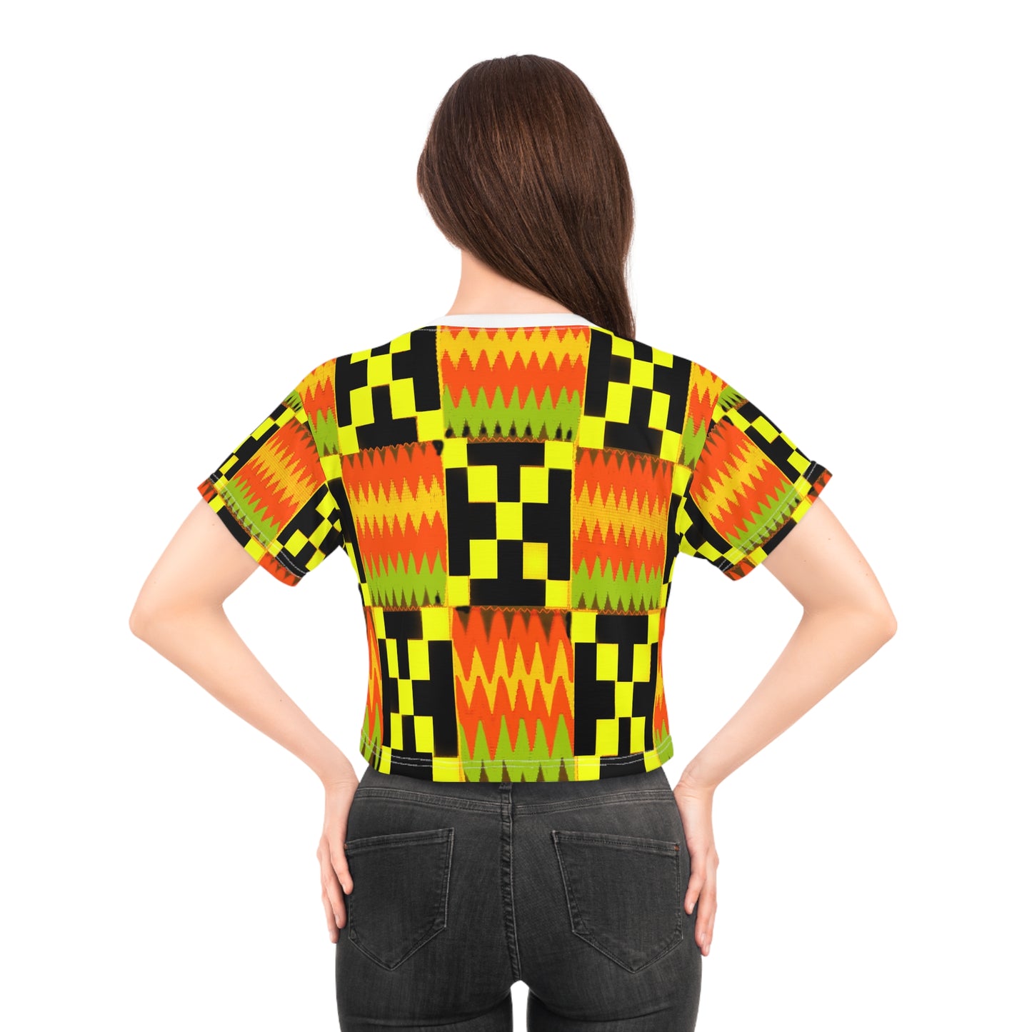 Kente Crop Tee: Bold Style, African Heritage