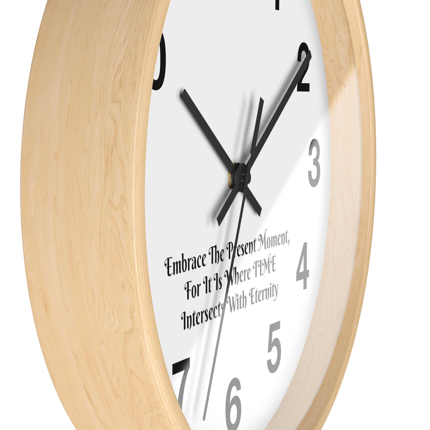 Embrace the Present: Mindfulness Wall Clock with Inspirational Quote