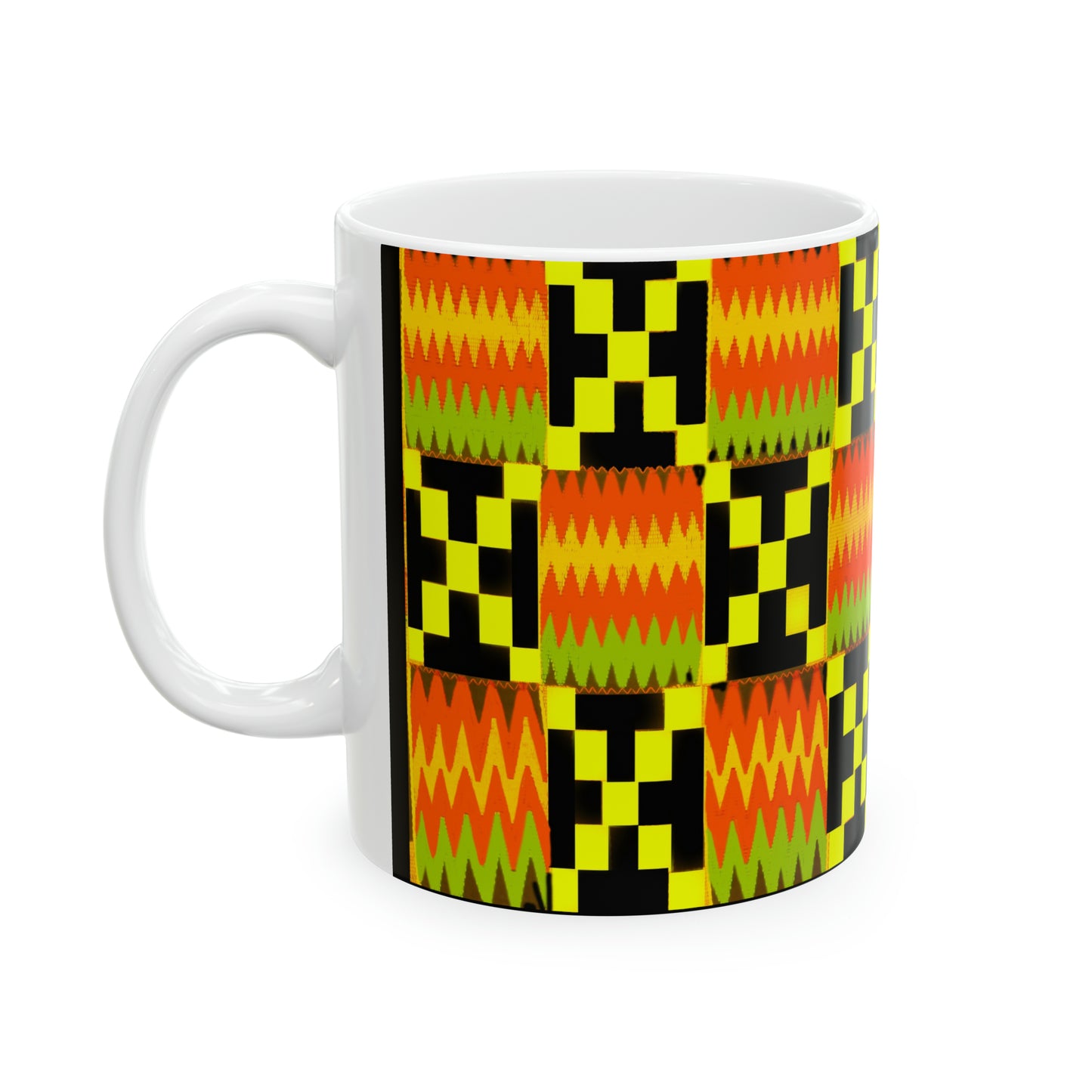 Kente Ceramic Mug: Bold Designs, Cozy Moments 11oz