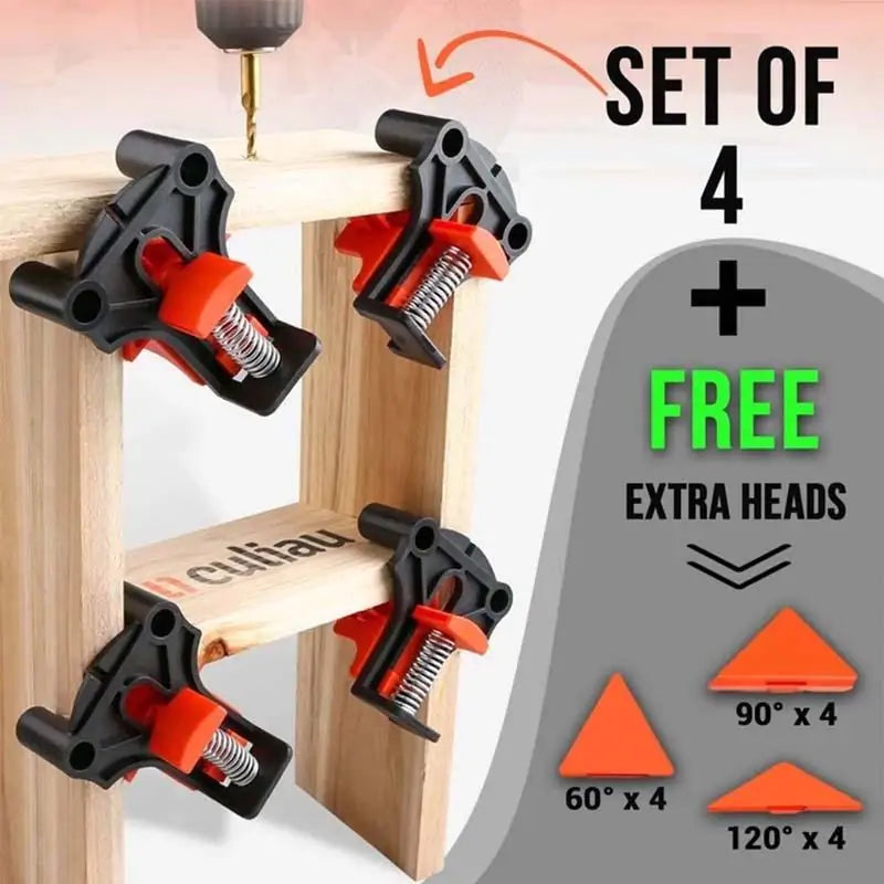 Carpenter's Right Angle Clamp - Effortless One-Handed Operation for Perfect Corners