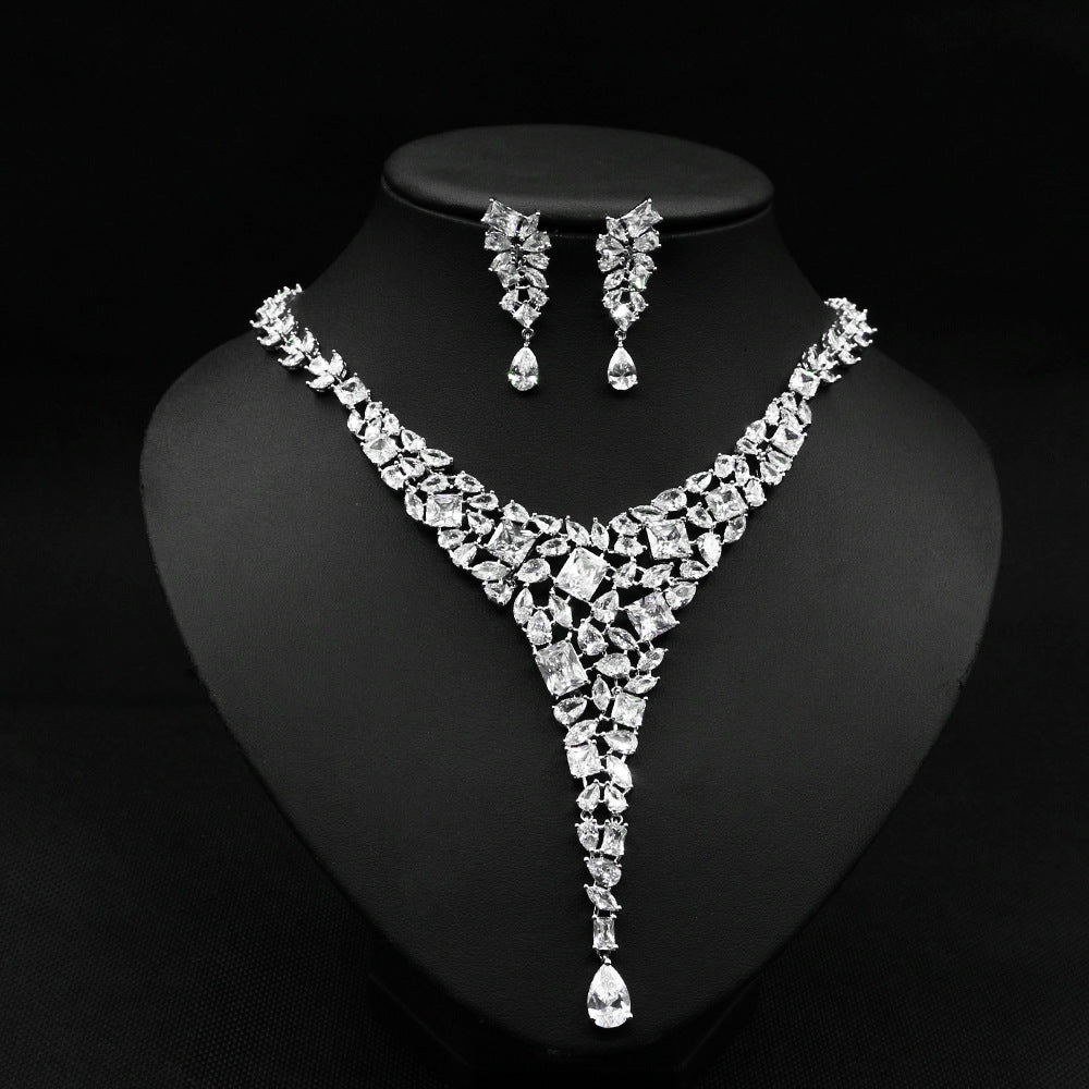 Complete Your Bridal Look: Zircon Necklace & Earring Sets