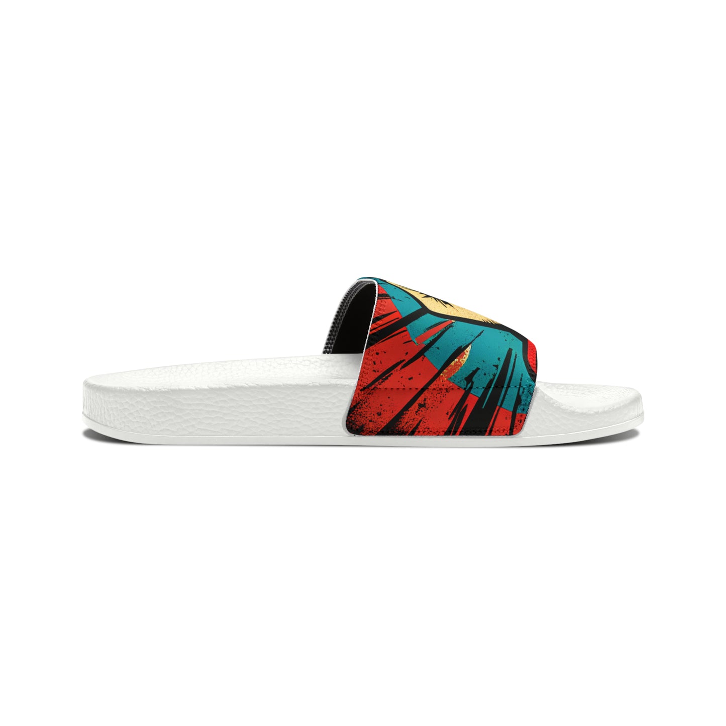 Vibrant Digital Art Men's PU Slide Sandals – Step Into Style!