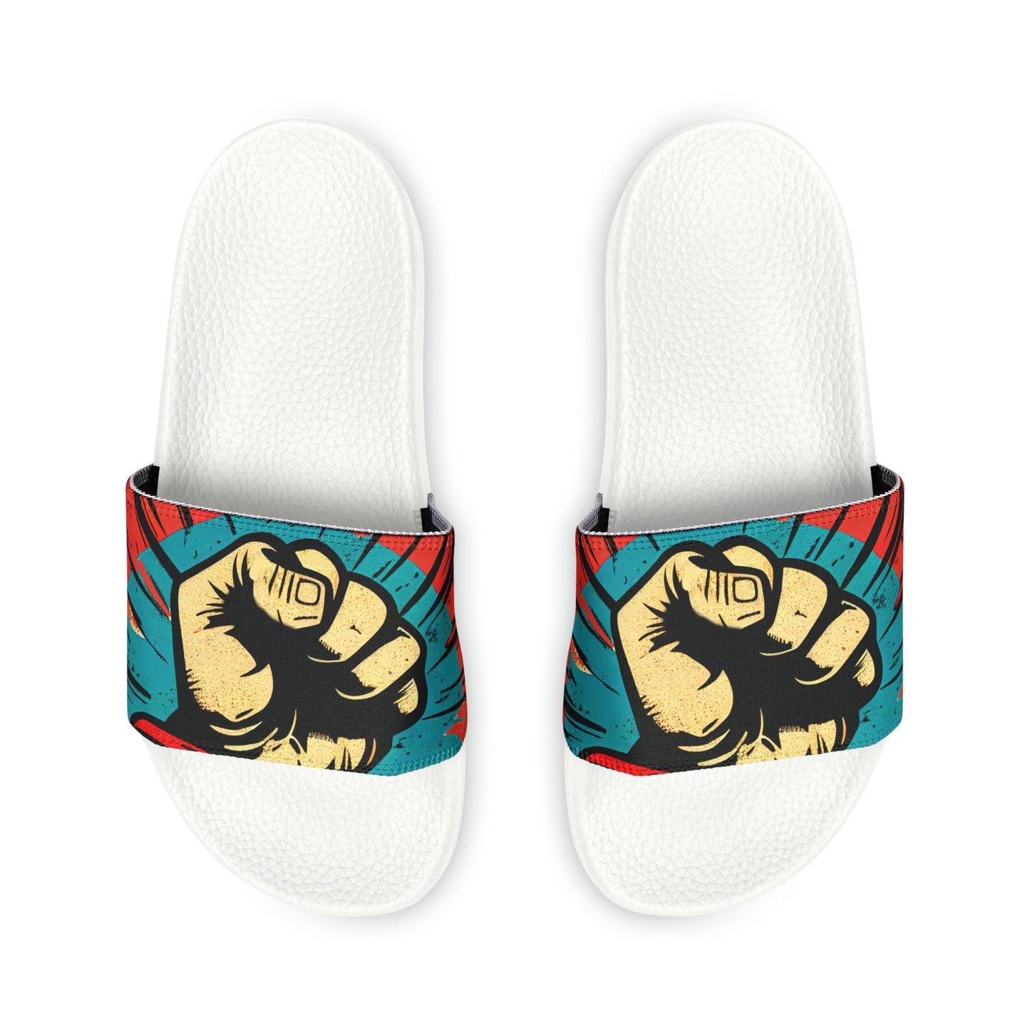 Vibrant Digital Art Men's PU Slide Sandals – Step Into Style!