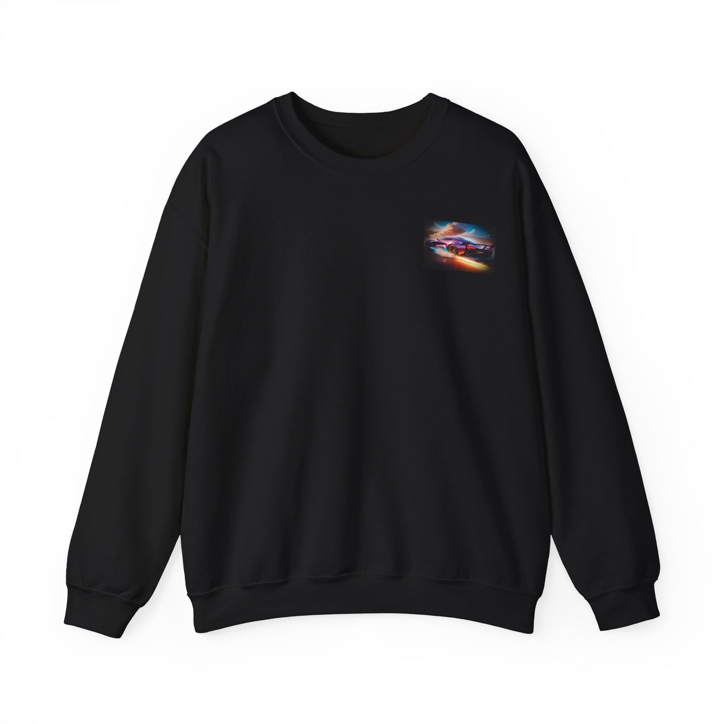 Digital Race Car Art Sweatshirt: Vibrant Style, Cozy Comfort