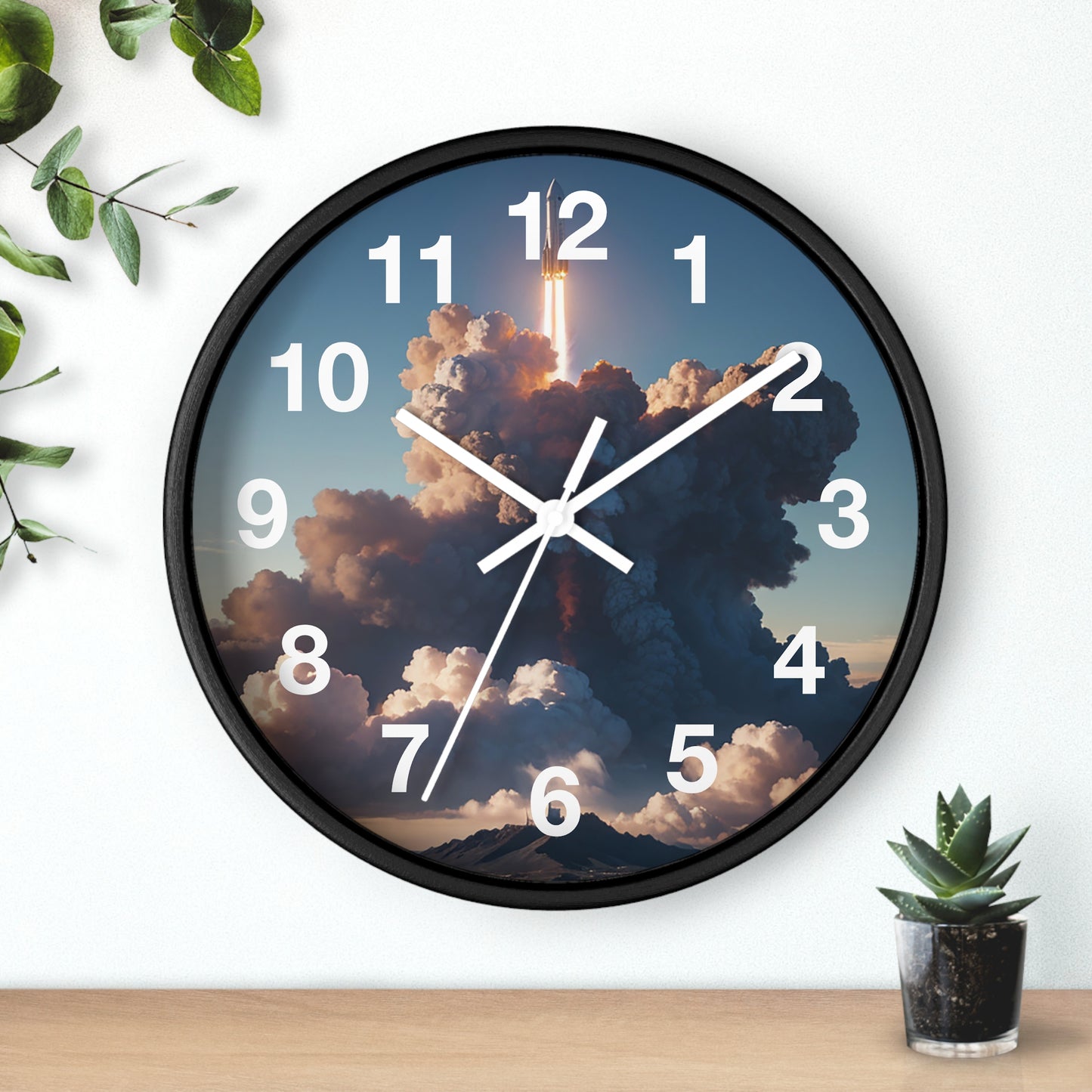 Space-Themed Wall Clock: Rocket Design Adds Fun to Any Room