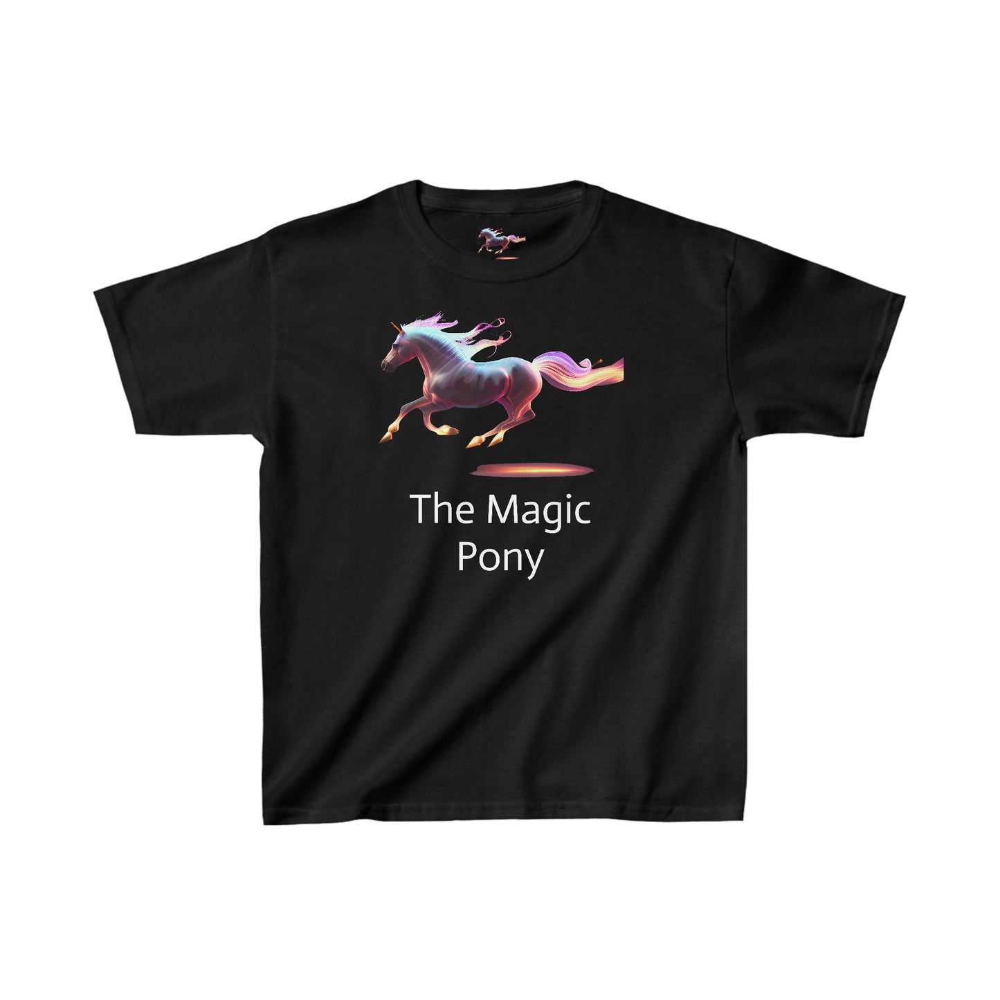 "The Magic Pony" Kids Heavy Cotton™  Black Tee