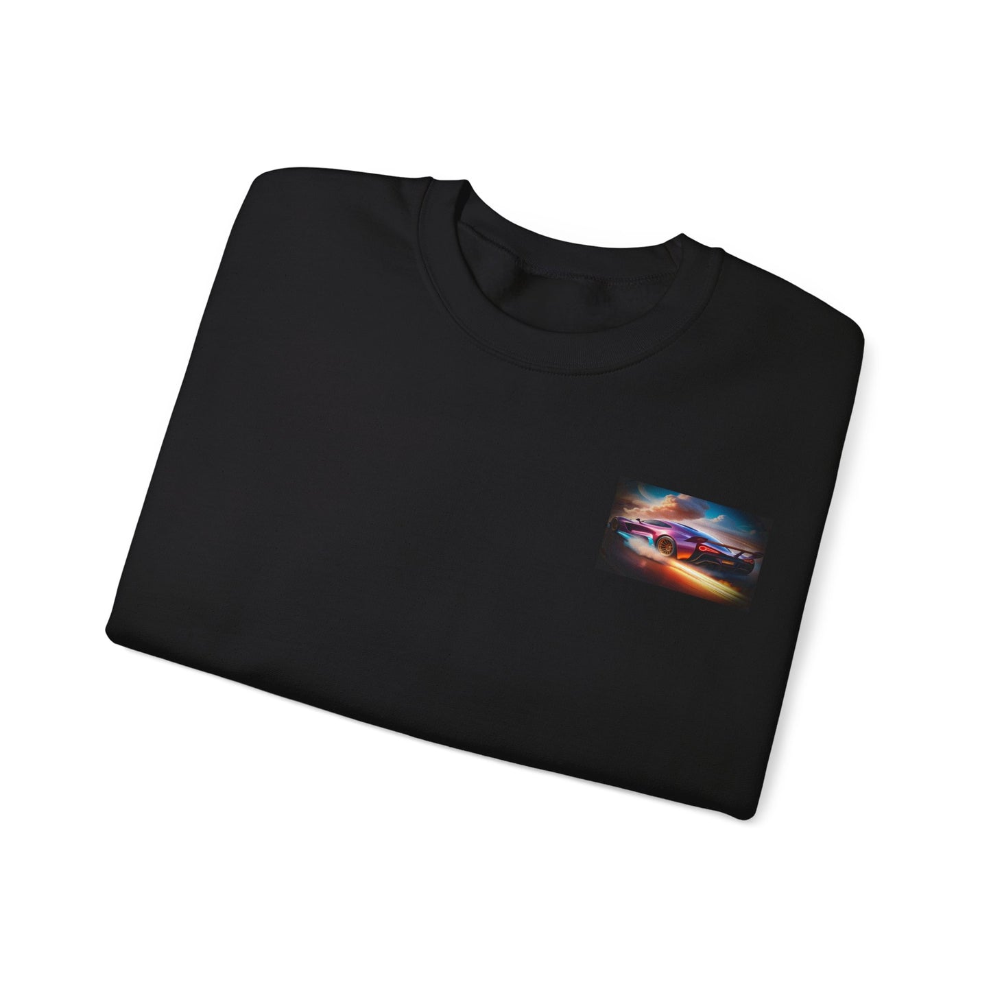 Digital Race Car Art Sweatshirt: Vibrant Style, Cozy Comfort