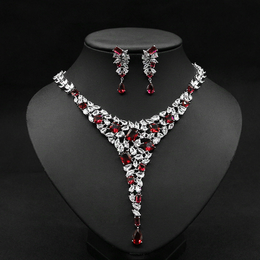 Complete Your Bridal Look: Zircon Necklace & Earring Sets