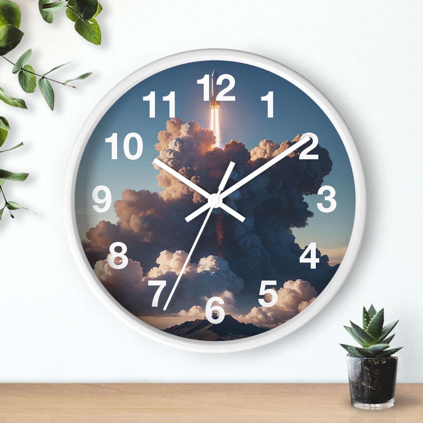 Space-Themed Wall Clock: Rocket Design Adds Fun to Any Room