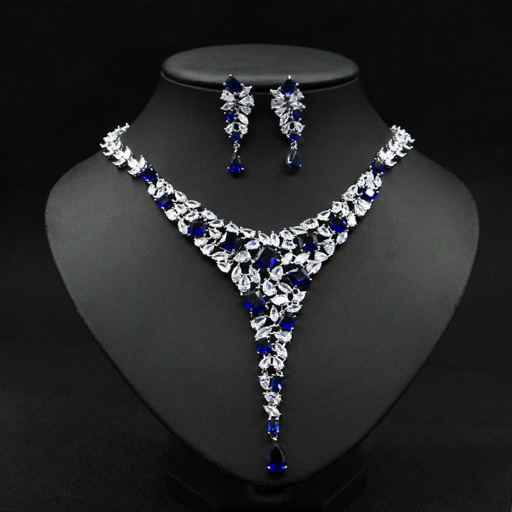 Complete Your Bridal Look: Zircon Necklace & Earring Sets