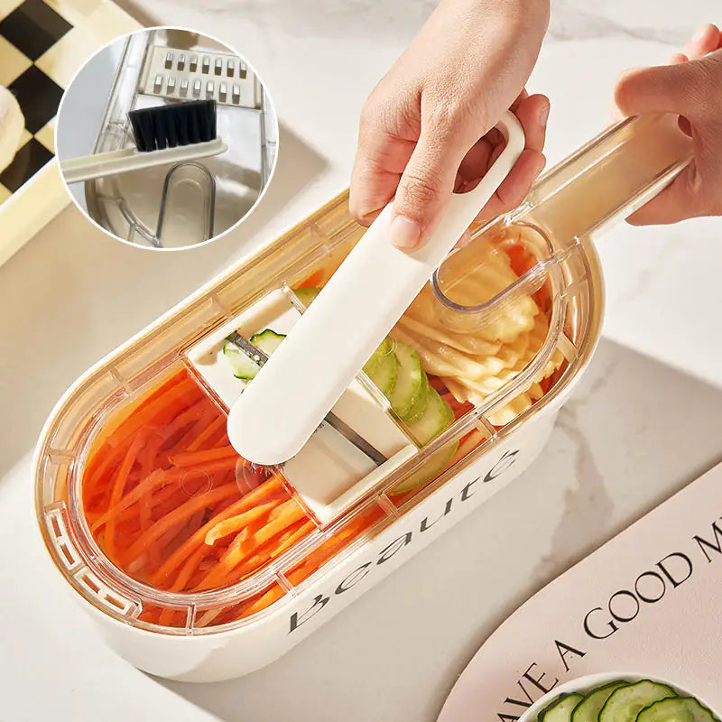 Multifunction Vegetable Cutter with Basket and Brush: Your Ultimate Kitchen Companion