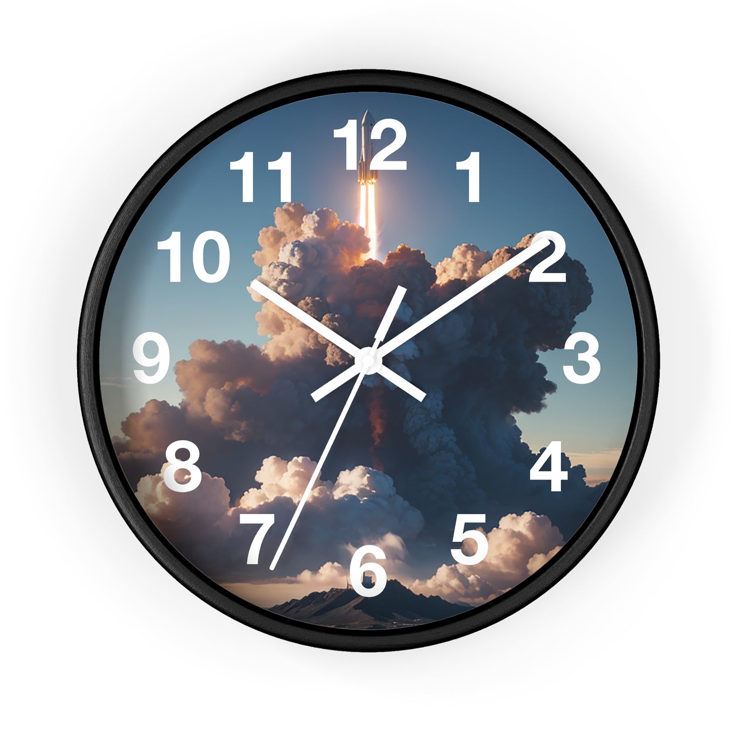 Space-Themed Wall Clock: Rocket Design Adds Fun to Any Room