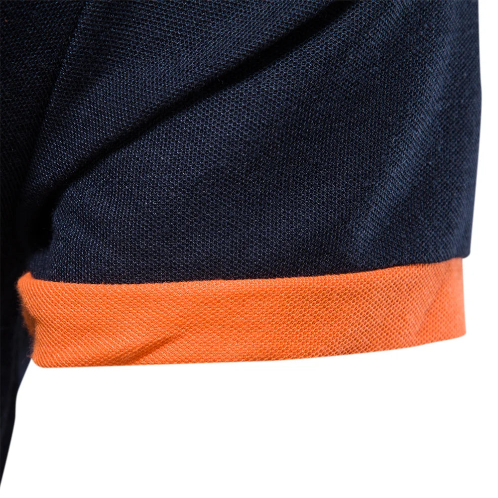 IOPESON Men's Embroidered Polo Shirts - 35% Cotton, Slim Fit, Solid Color, Casual Summer Fashion
