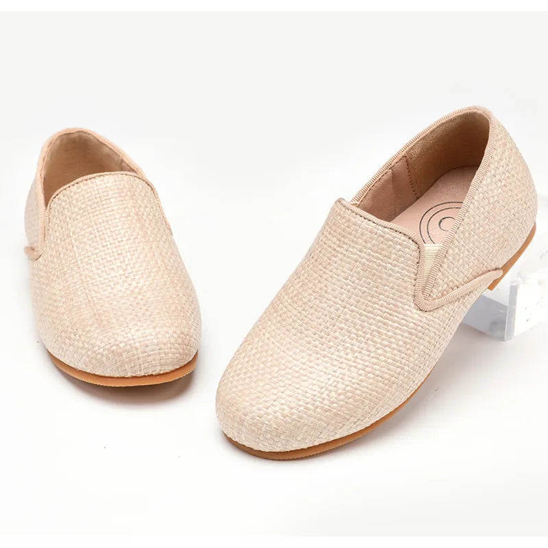 AP Kids Burlap Shoes - Fashionable Mary Jane Loafers for Boys and Girls, Spring/Summer Collection