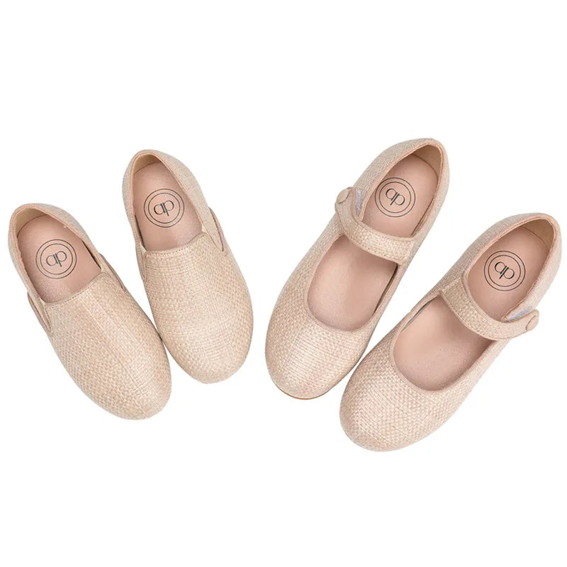 AP Kids Burlap Shoes - Fashionable Mary Jane Loafers for Boys and Girls, Spring/Summer Collection