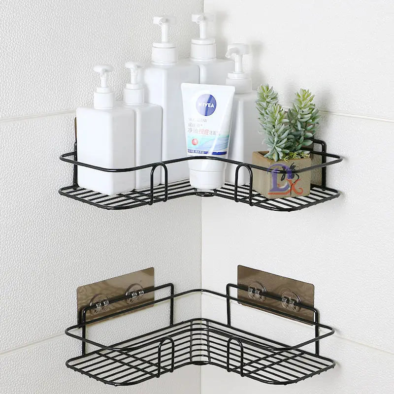 Bathroom Shelf - Iron Shower Shelves, No-Drill Shampoo Storage Rack, Cosmetic Holder, Wall-Mounted Shower Organizer