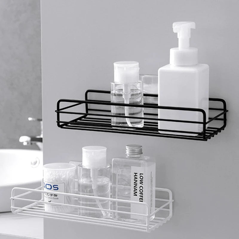 Bathroom Shelf - Iron Shower Shelves, No-Drill Shampoo Storage Rack, Cosmetic Holder, Wall-Mounted Shower Organizer