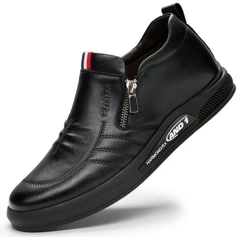 Men's Casual Leather Loafers - Trendy Brand Business Shoes, Autumn Slip-On Flats, Comfortable Moccasins