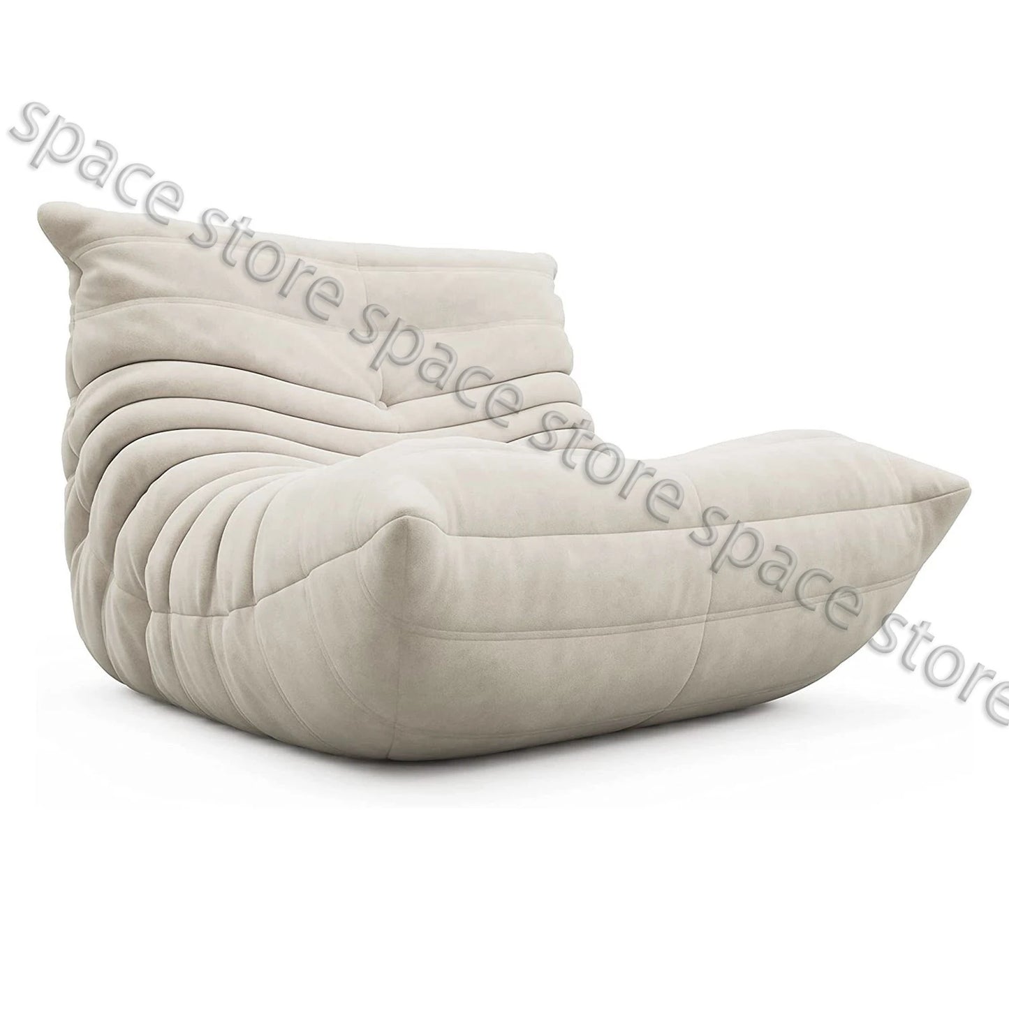 Caterpillar Single Sofa Lazy Couch - Velvet Tatami Leisure Chair for Living Room, Bedroom, Balcony, Reading and Rocking Chair