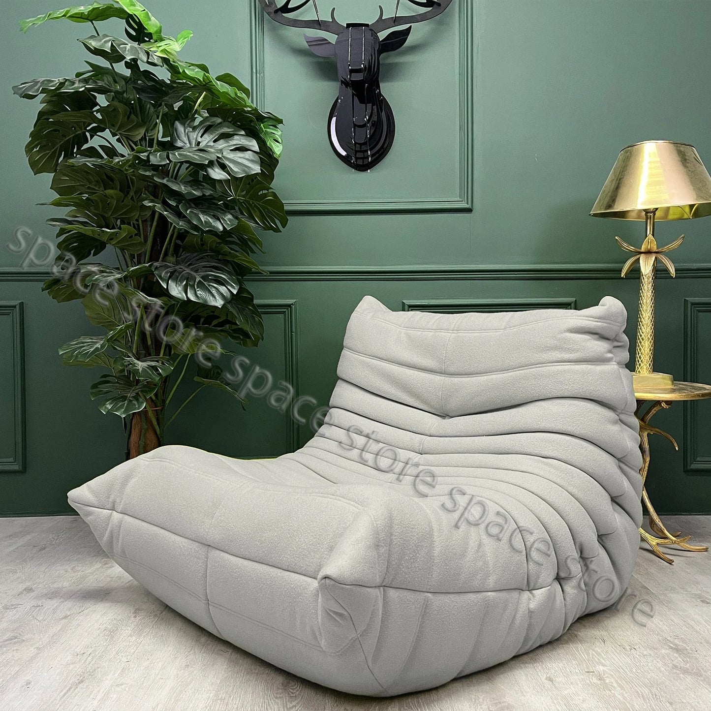 Caterpillar Single Sofa Lazy Couch - Velvet Tatami Leisure Chair for Living Room, Bedroom, Balcony, Reading and Rocking Chair