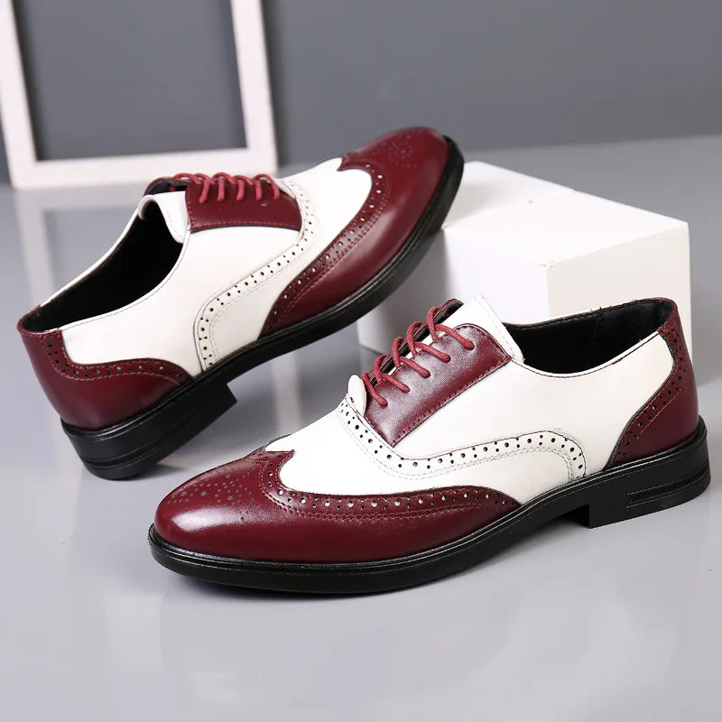 Classic Men's Dress Shoes - Lace-Up Pointed Toe Business Shoes in Plus Sizes, Comfortable Formal Wear for Weddings