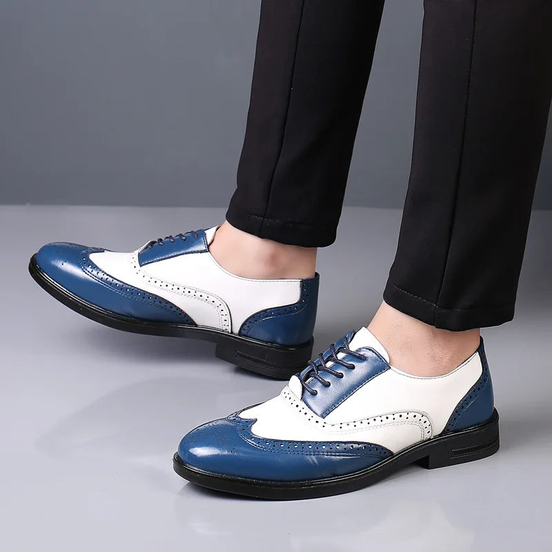 Classic Men's Dress Shoes - Lace-Up Pointed Toe Business Shoes in Plus Sizes, Comfortable Formal Wear for Weddings