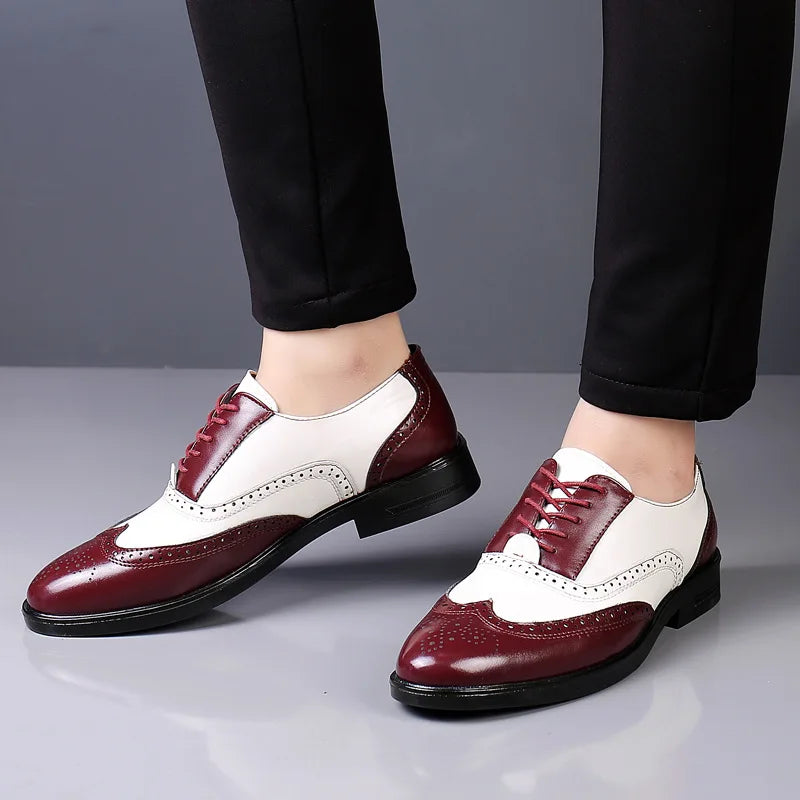Classic Men's Dress Shoes - Lace-Up Pointed Toe Business Shoes in Plus Sizes, Comfortable Formal Wear for Weddings