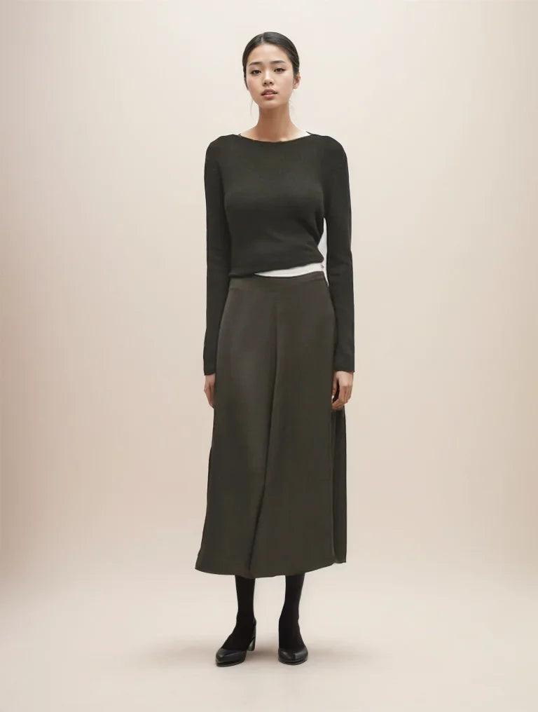 Cos Lris 2024 New Summer French Style Satin Wide Skirt - Elegant and High-end