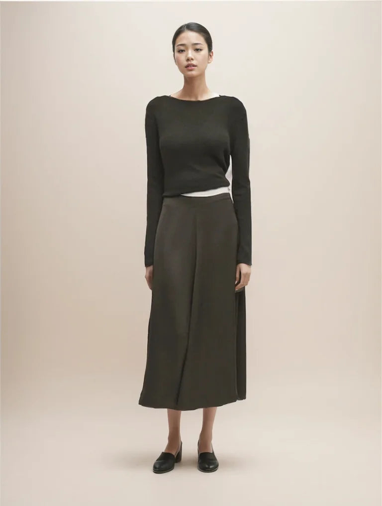 Cos Lris 2024 New Summer French Style Satin Wide Skirt - Elegant and High-end