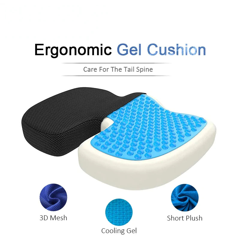 Gel Orthopedic Memory Foam U Coccyx Travel Seat Cushion - Ultimate Comfort On-the-Go