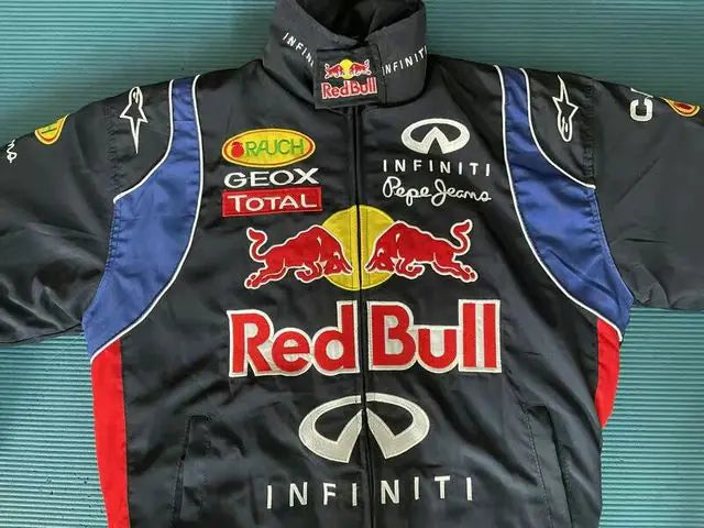 Step into Style with Our Embroidered Casual Zipper Long Sleeve Racing Jacket