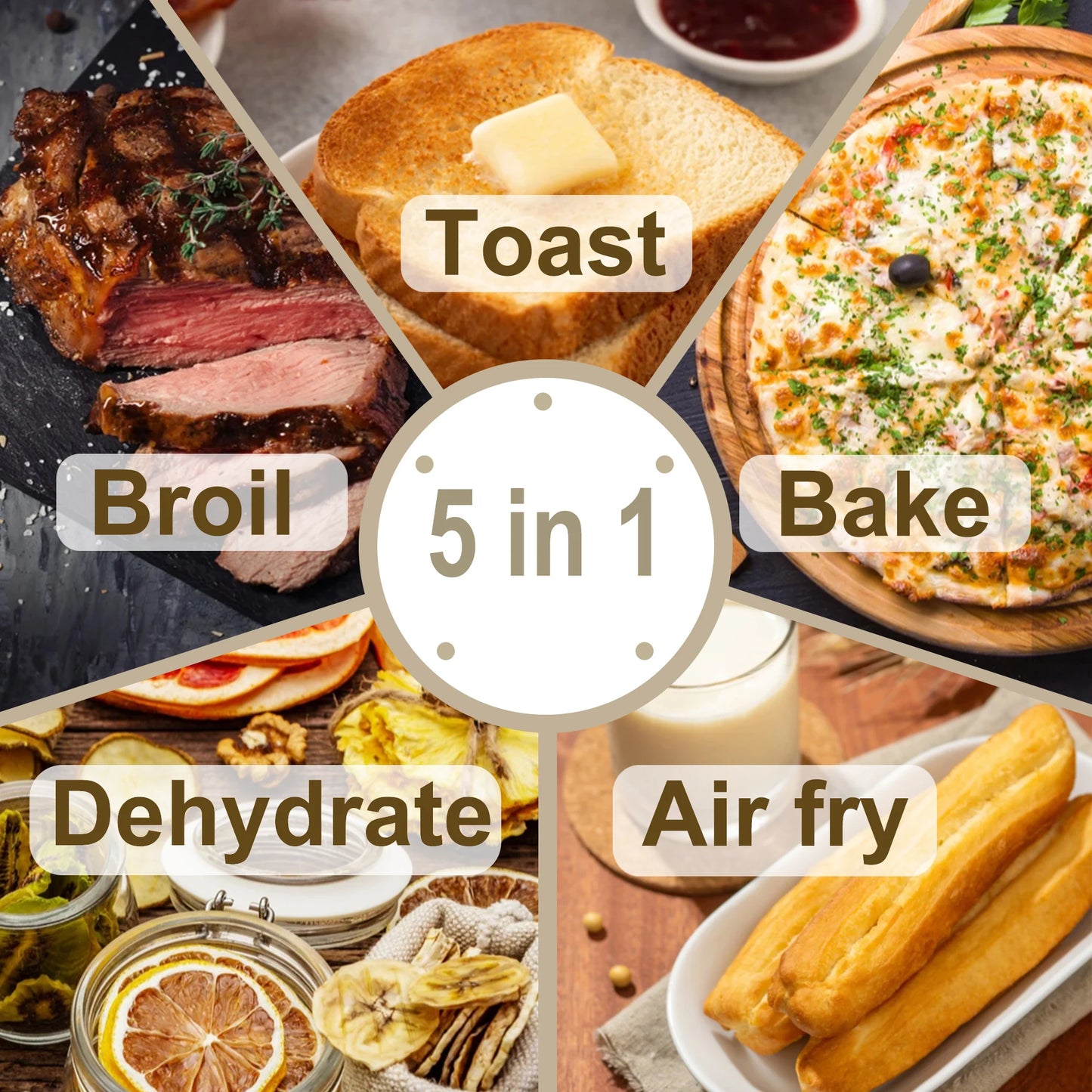 Electric Baking Oven 22L - Sonifer Kitchen Multifunctional Roaster with Dual Heating, Ideal for Fermentation, Pizza, Toasting, and Drying Fruit, 1700W