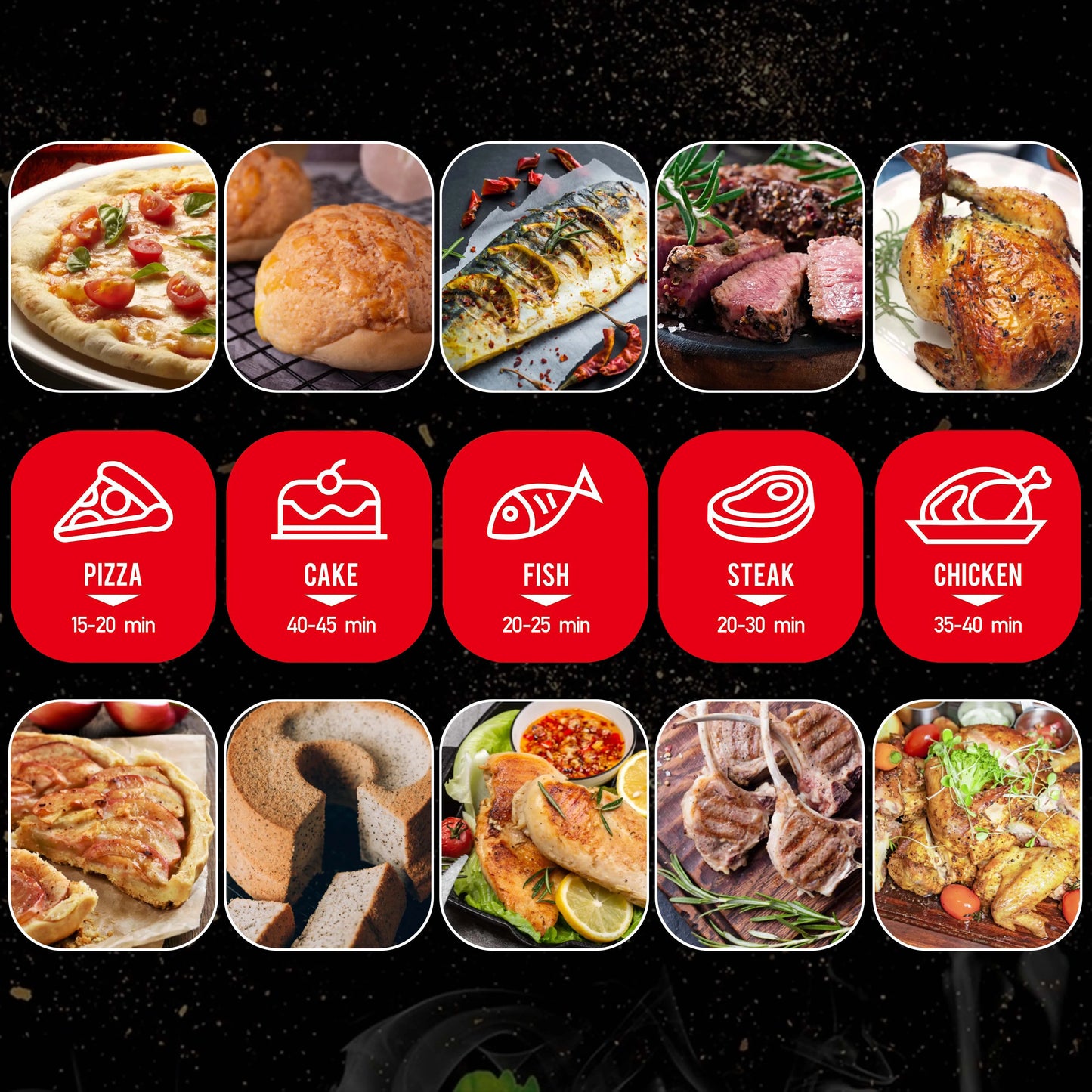 Electric Baking Oven 22L - Sonifer Kitchen Multifunctional Roaster with Dual Heating, Ideal for Fermentation, Pizza, Toasting, and Drying Fruit, 1700W