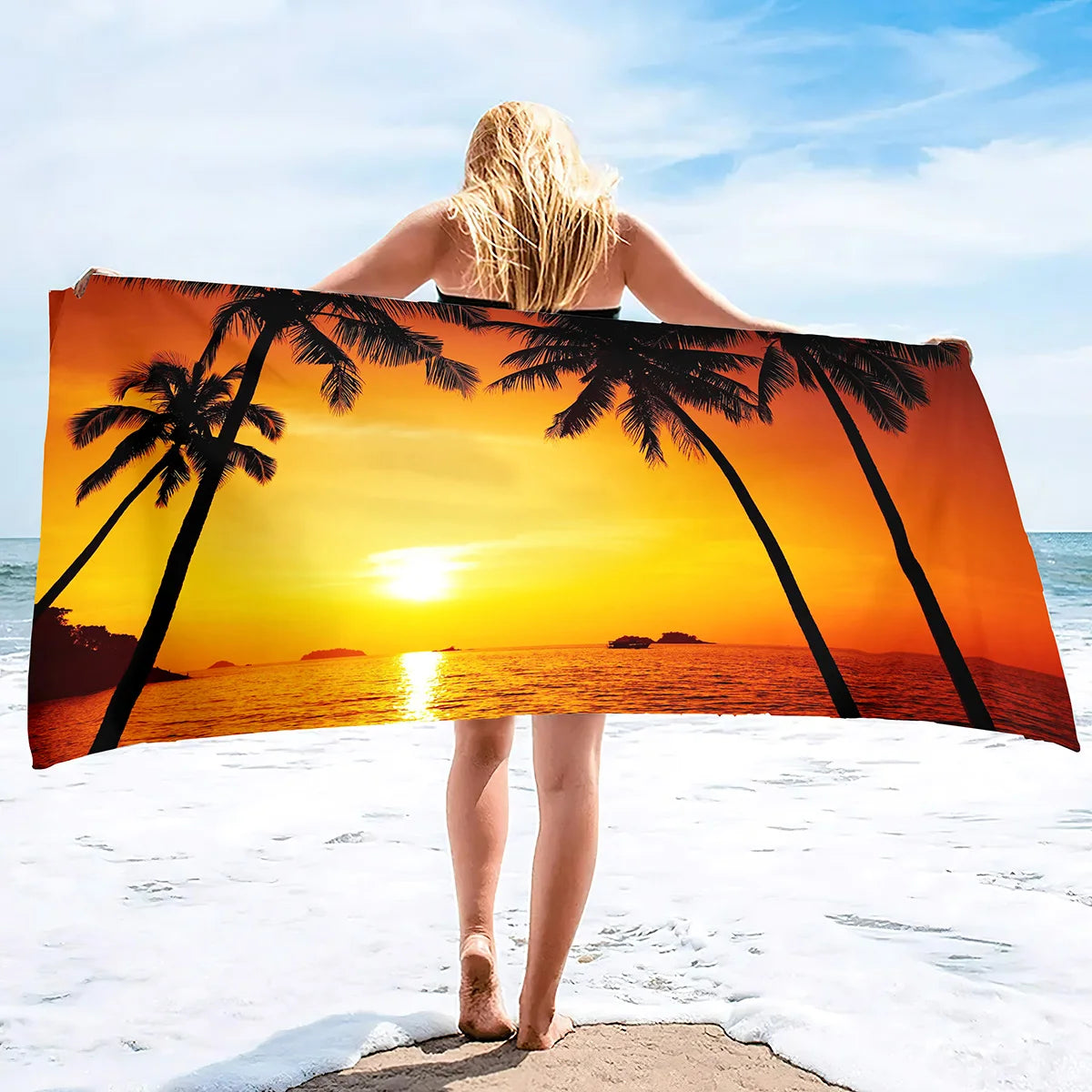 Embrace Beach Bliss: Giant Coconut Tree Beach Towel