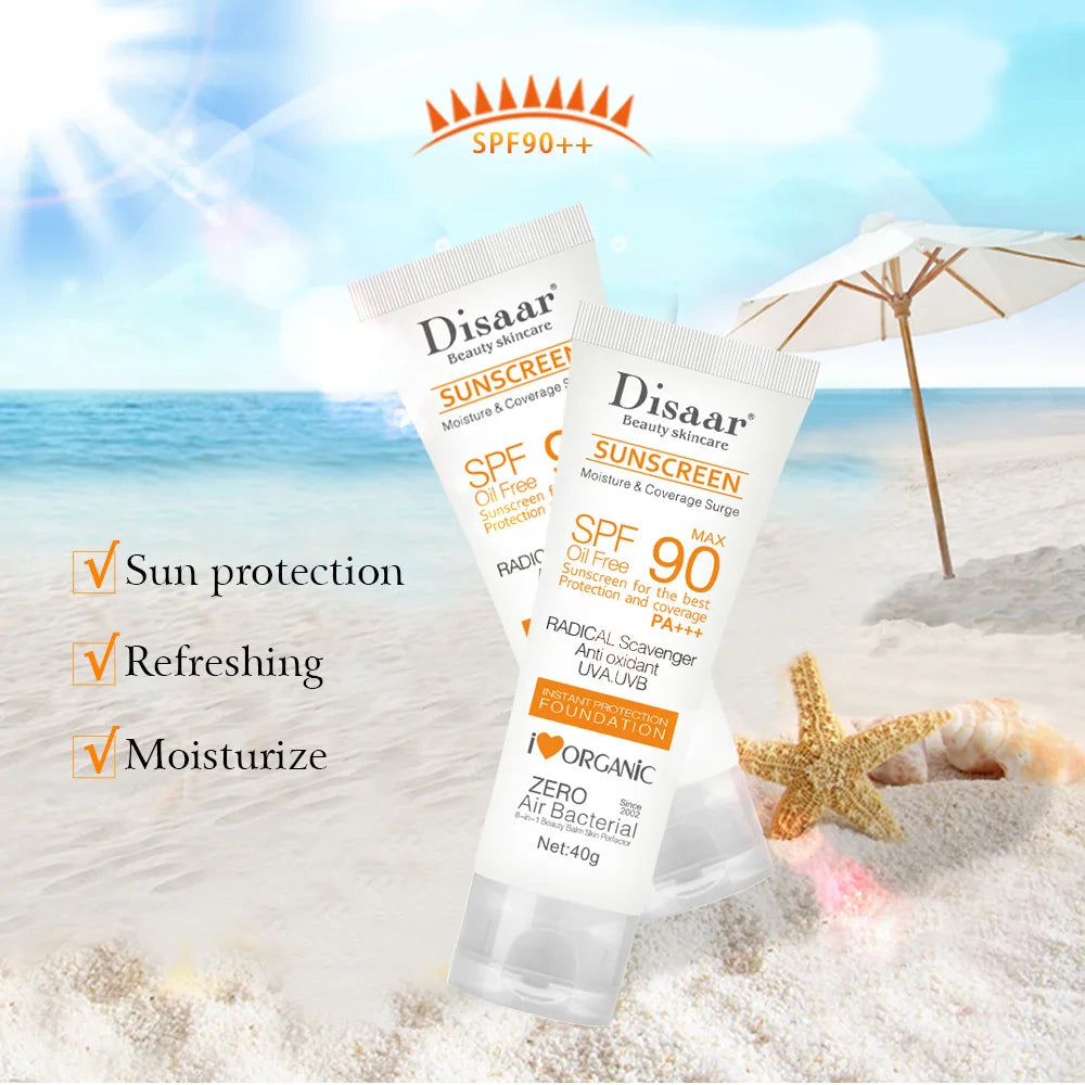 Facial and Body Sunscreen - Whitening Sun Cream, Skin Protective Cream with SPF 50/SPF 90, Anti-Sun Facial Protection
