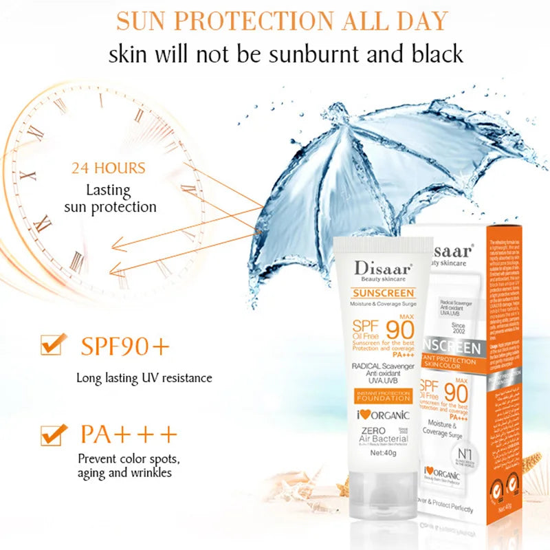 Facial and Body Sunscreen - Whitening Sun Cream, Skin Protective Cream with SPF 50/SPF 90, Anti-Sun Facial Protection