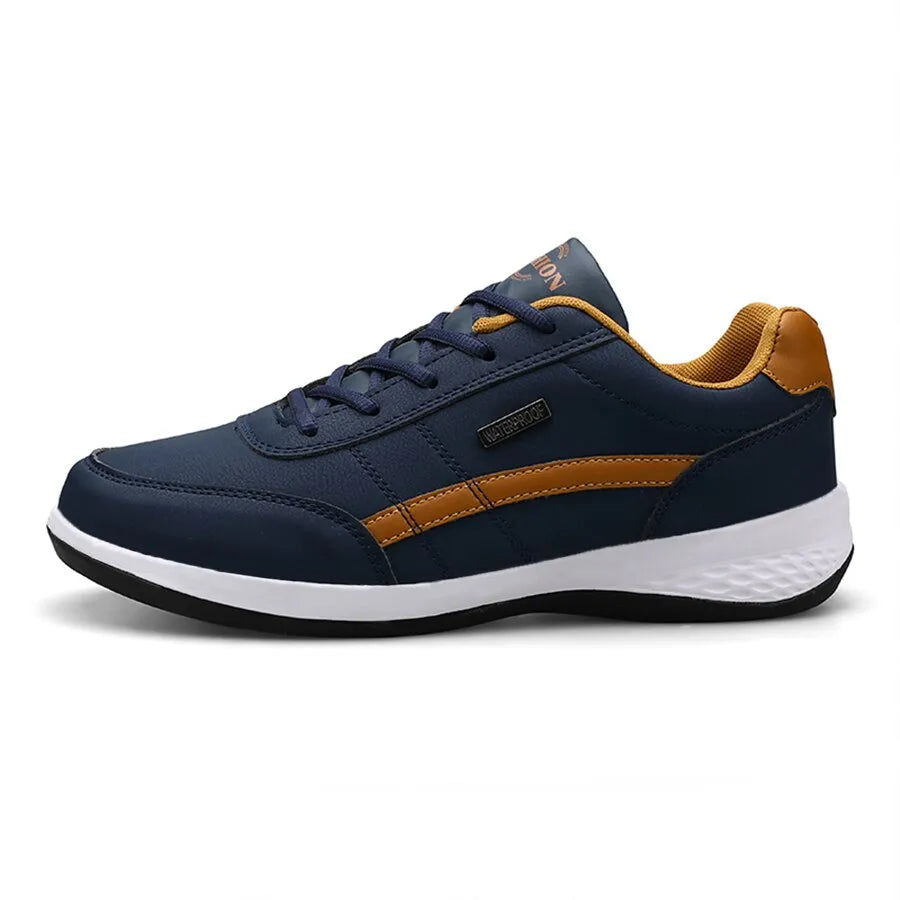Men's Fashion Casual Shoes - Lightweight Outdoor Tennis Sneakers with Comfortable Lace-Up PU Design, Note: Sizes Run Smaller