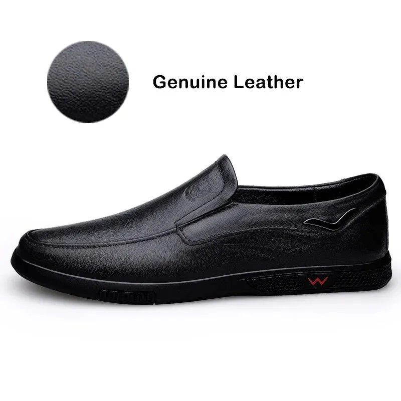Men's Fashion Handmade Slip-On Loafers - Genuine Leather Casual Shoes, Comfortable and Breathable